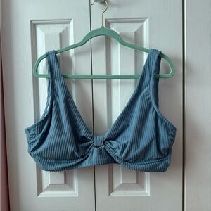 Chic Soul Swim Top Ribbed Light Blue